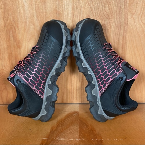 Womens 7 Timberland Pro Powertrain Sport Alloy Toe Athletic Shoes Black SEF1589 - Picture 6 of 8